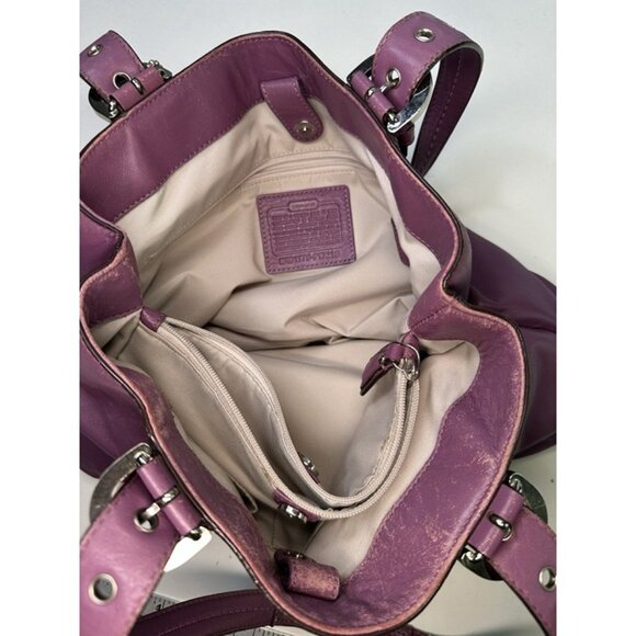 Coach Soho North South Purple Leather Satchel #F17216 - Picture 8 of 12